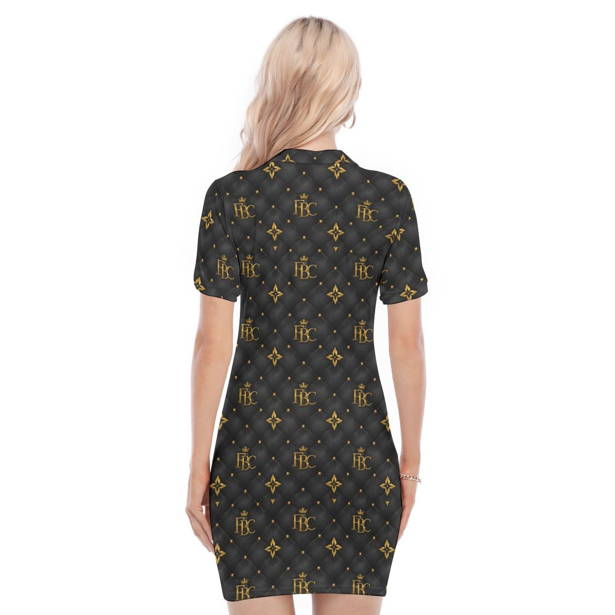 FullbreedCustom Print Women's Polo Collar Dress - Image 4