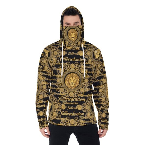 All-Over Print Men's Heavy Fleece Hoodie With Mask
