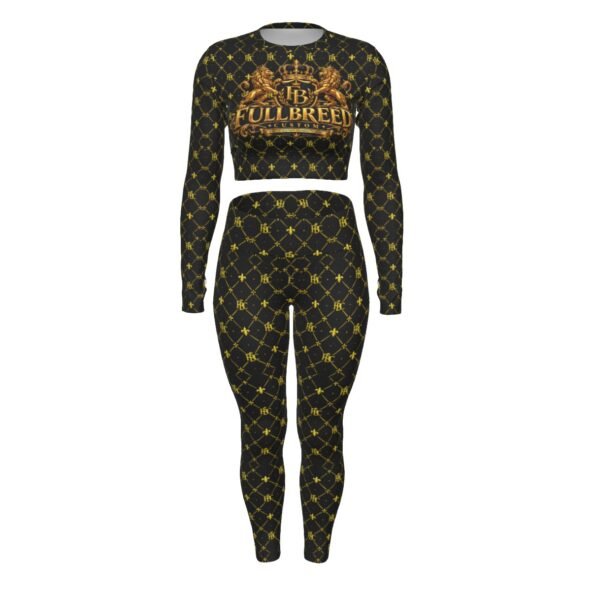 FullbreedCustom Print Women's Sport Set With Backless Top And Leggings