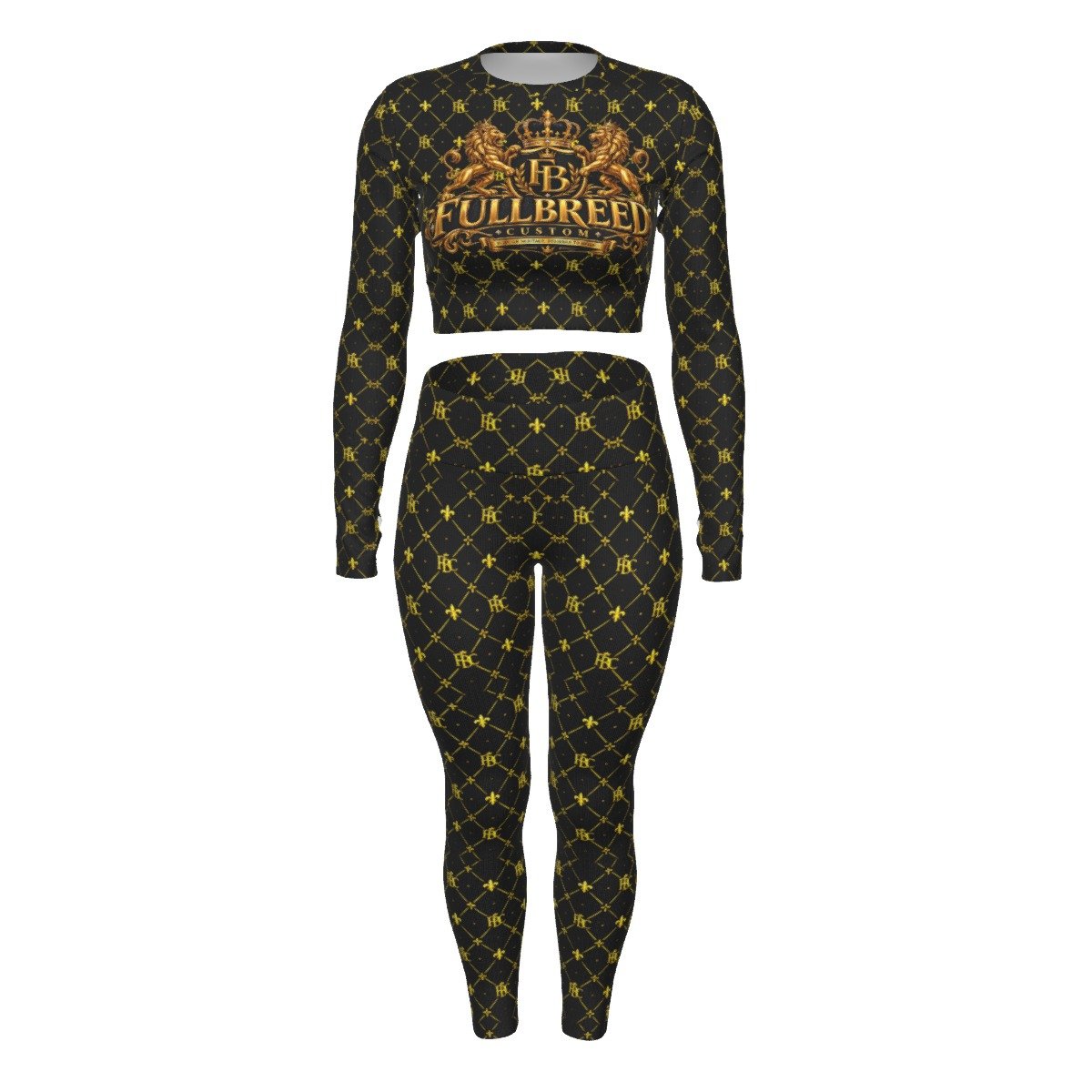FullbreedCustom Print Women's Sport Set With Backless Top And Leggings