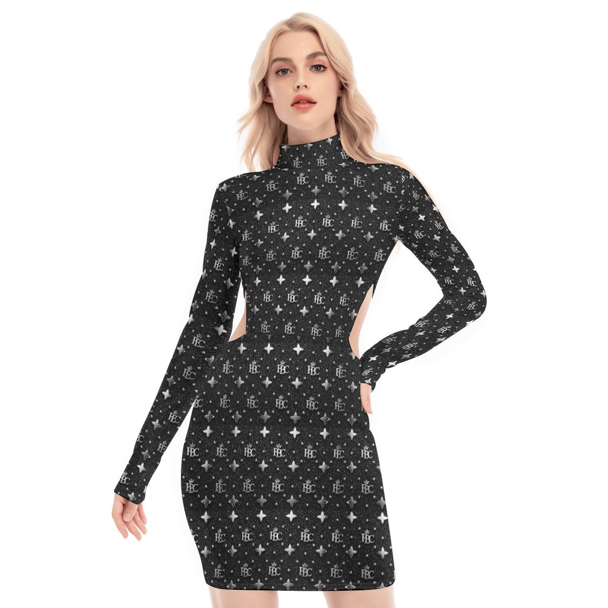 All-Over Print Women's Waist Hollow Hip Dress - Image 4