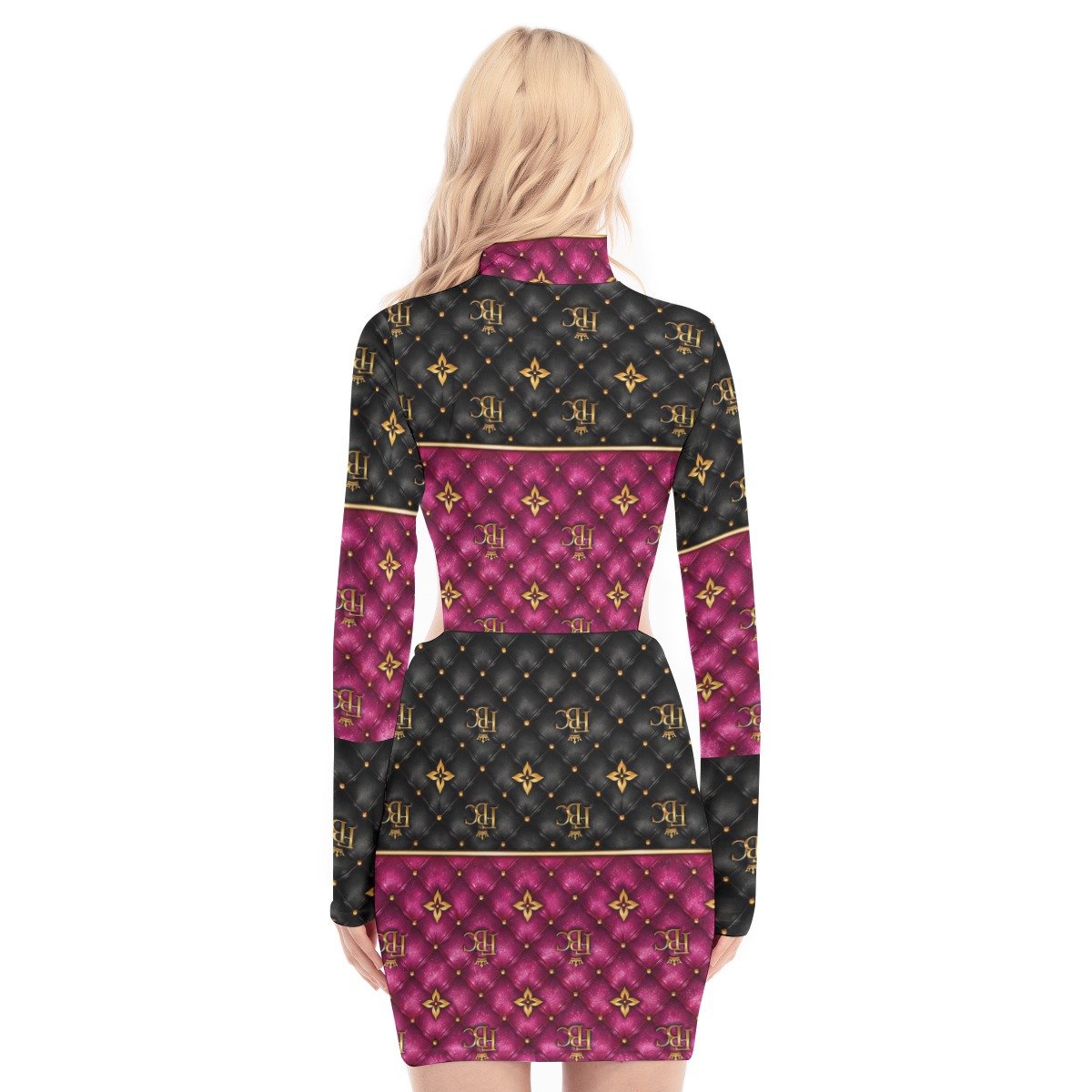 All-Over Print Women's Waist Hollow Hip Dress - Image 4