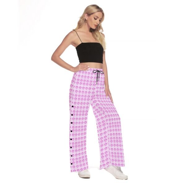 All-Over Print Women's Side Slit Snap Button Trousers