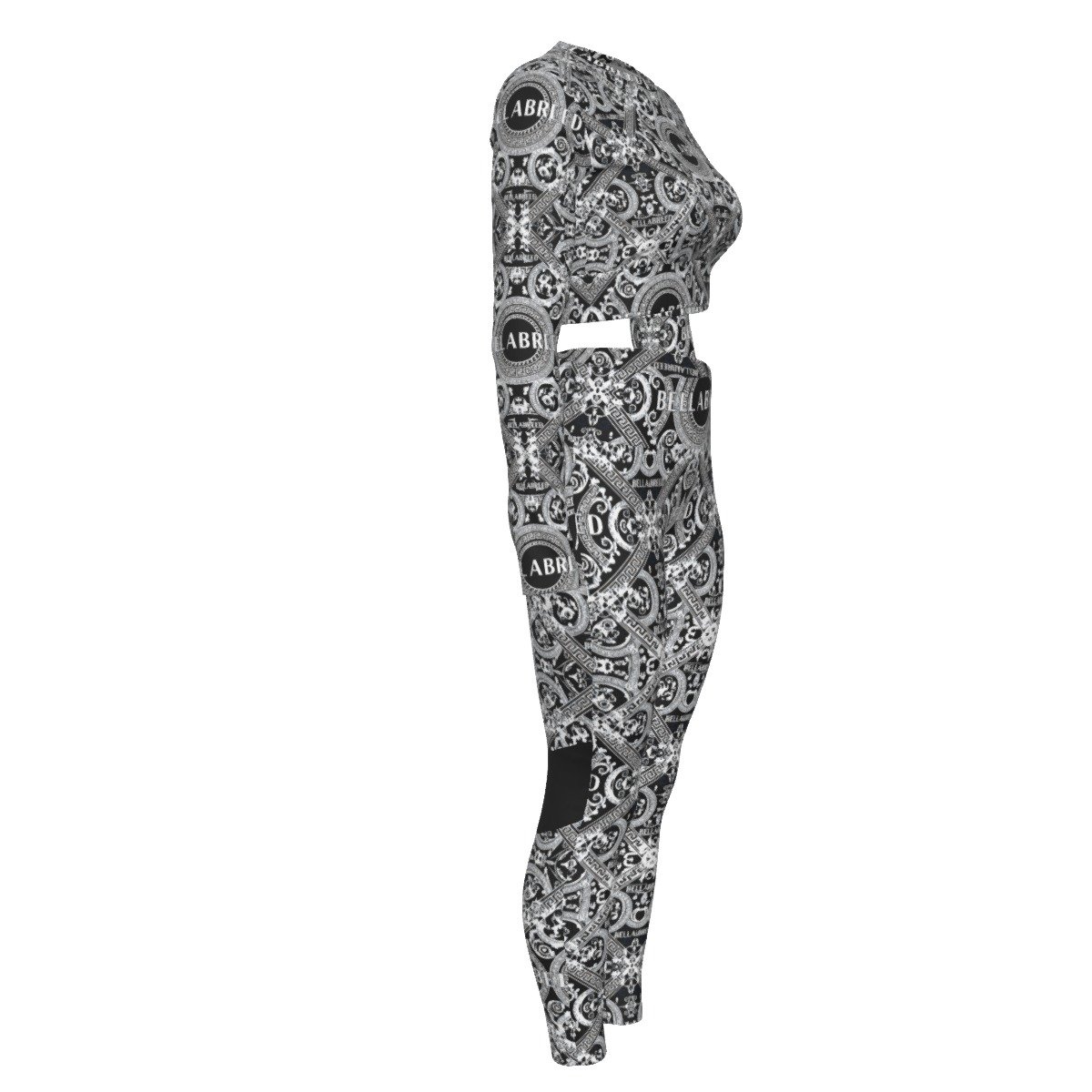 All-Over Print Women's Sport Set With Backless Top And Leggings - Image 2