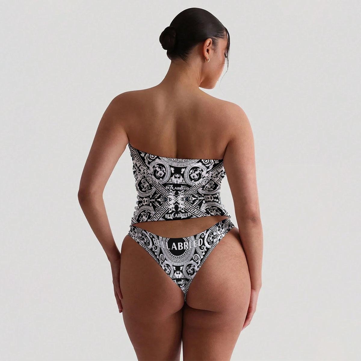 All-Over Print Women's Strapless Tube Top Set - Image 3