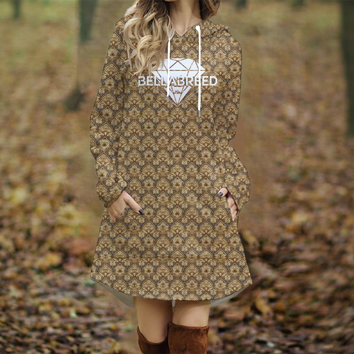 All-Over Print Women's Longline Hoodie Dress - Image 2