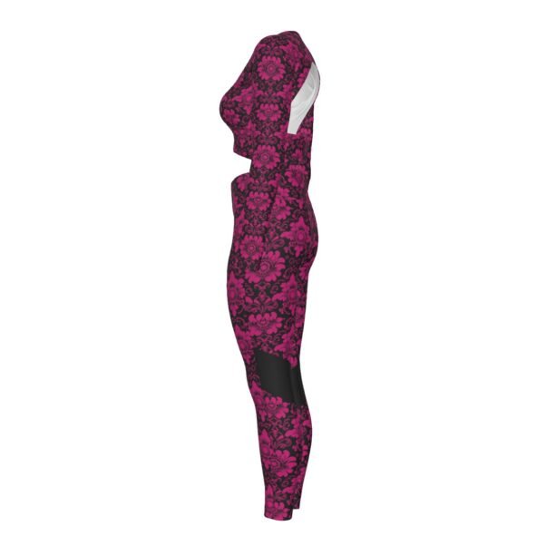 All-Over Print Women's Sport Set With Backless Top And Leggings
