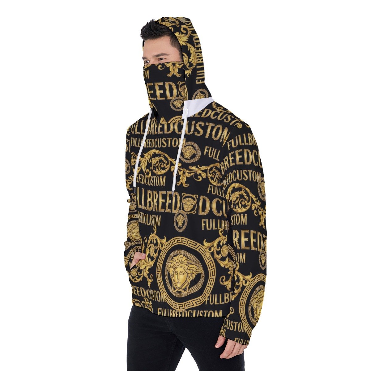 All-Over Print Men's Heavy Fleece Hoodie With Mask - Image 4