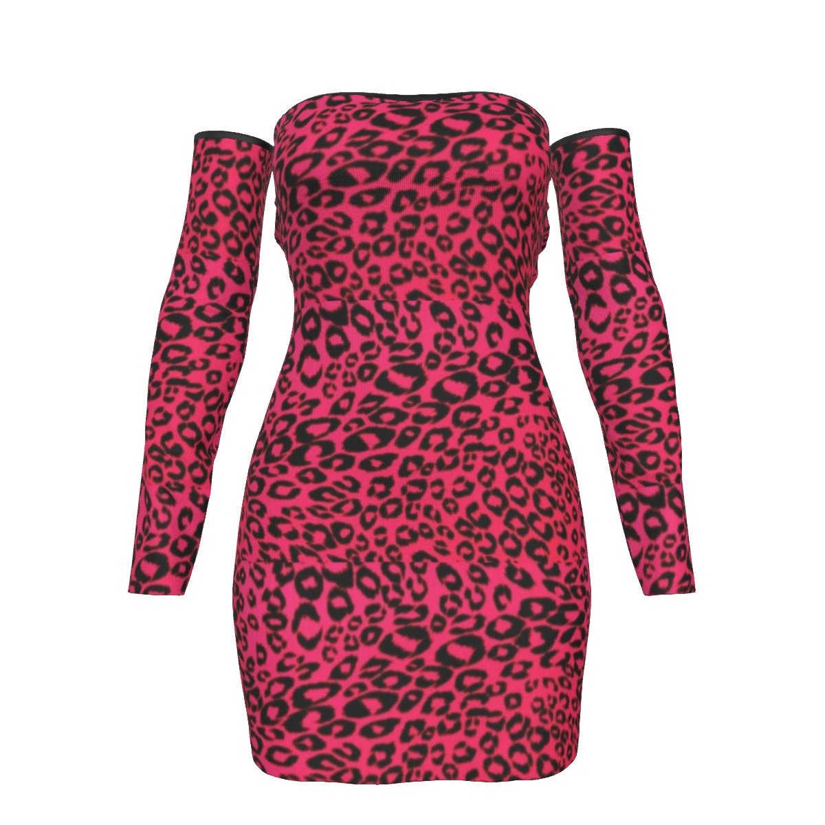 All-Over Print Women's Off-shoulder Back Lace-up Dress - Image 3