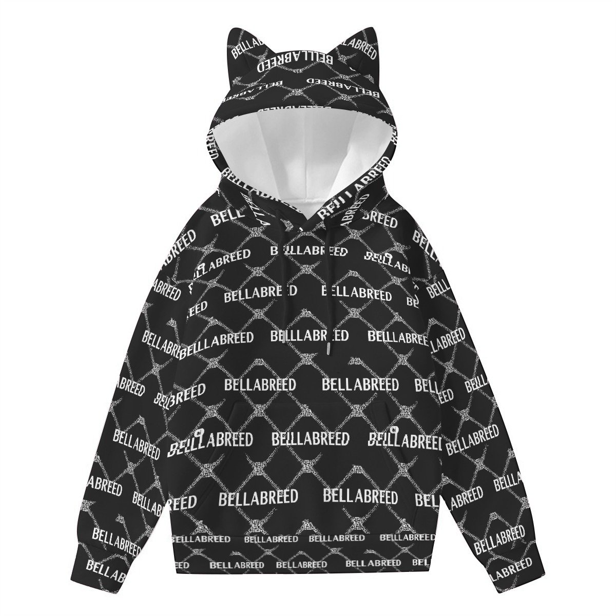 All-Over Print Women’s Hoodie With Decorative Ears - Image 4