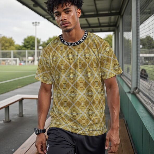 All-Over Print Drop Shoulder Crew Neck T-Shirt