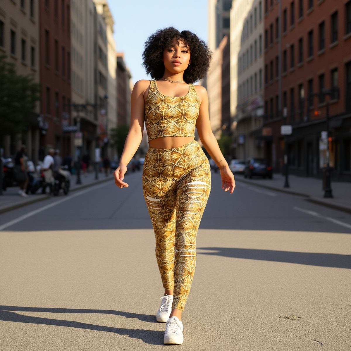 All-Over Print Women's Ripped Leggings