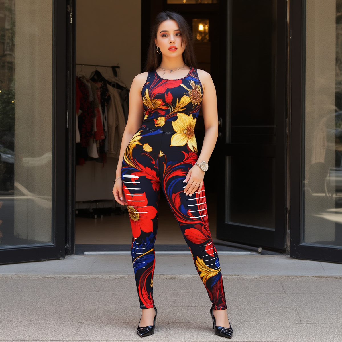 All-Over Print Women's Ripped Leggings - Image 3