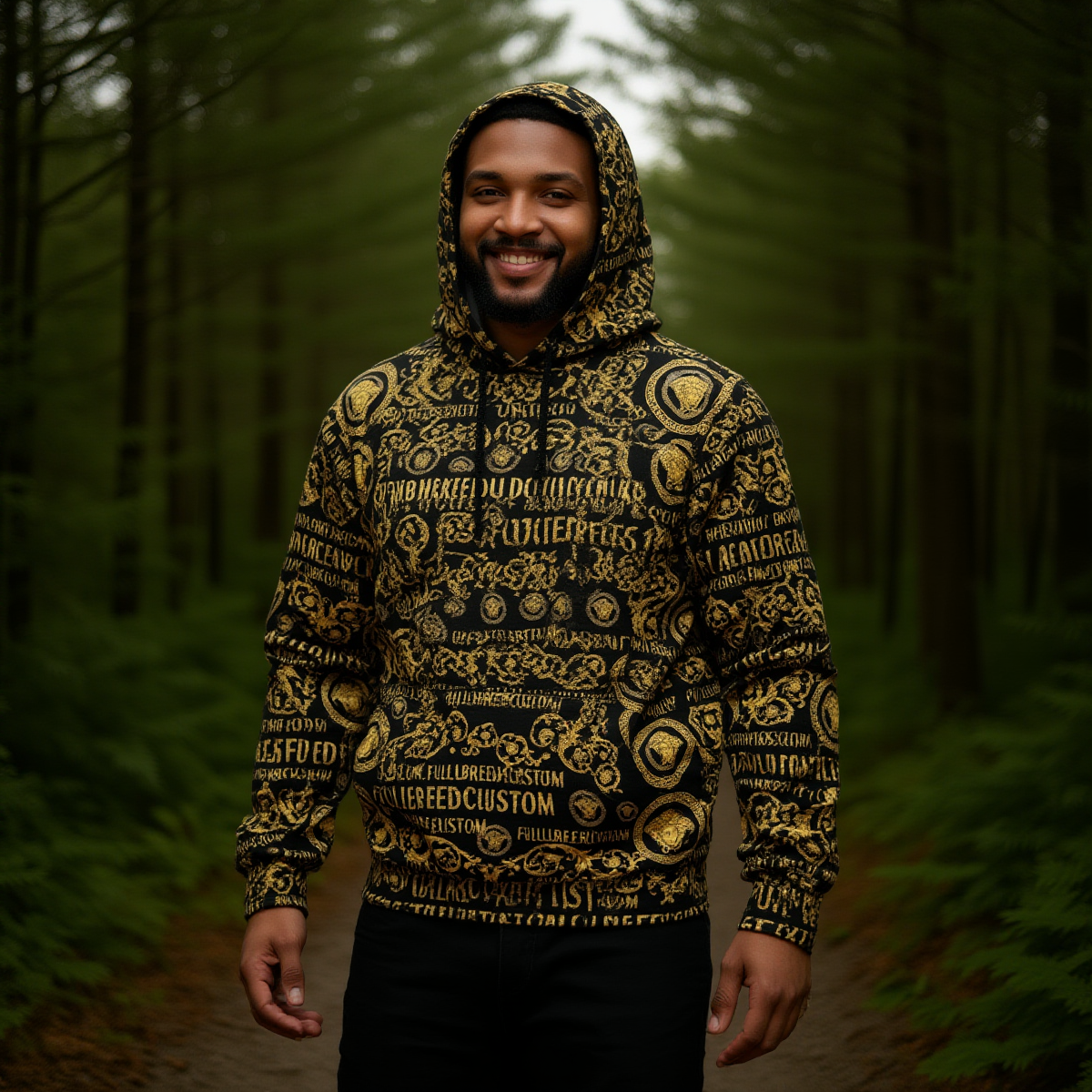 All-Over Print Men's Heavy Fleece Zip Up Hoodie - Image 4