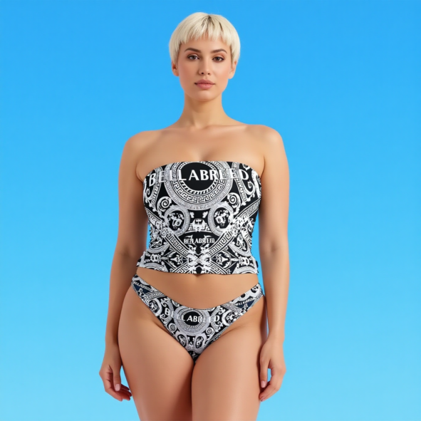 All-Over Print Women's Strapless Tube Top Set