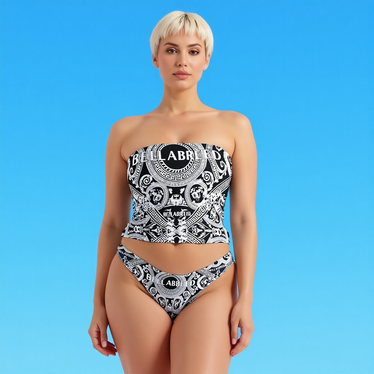 All-Over Print Women's Strapless Tube Top Set