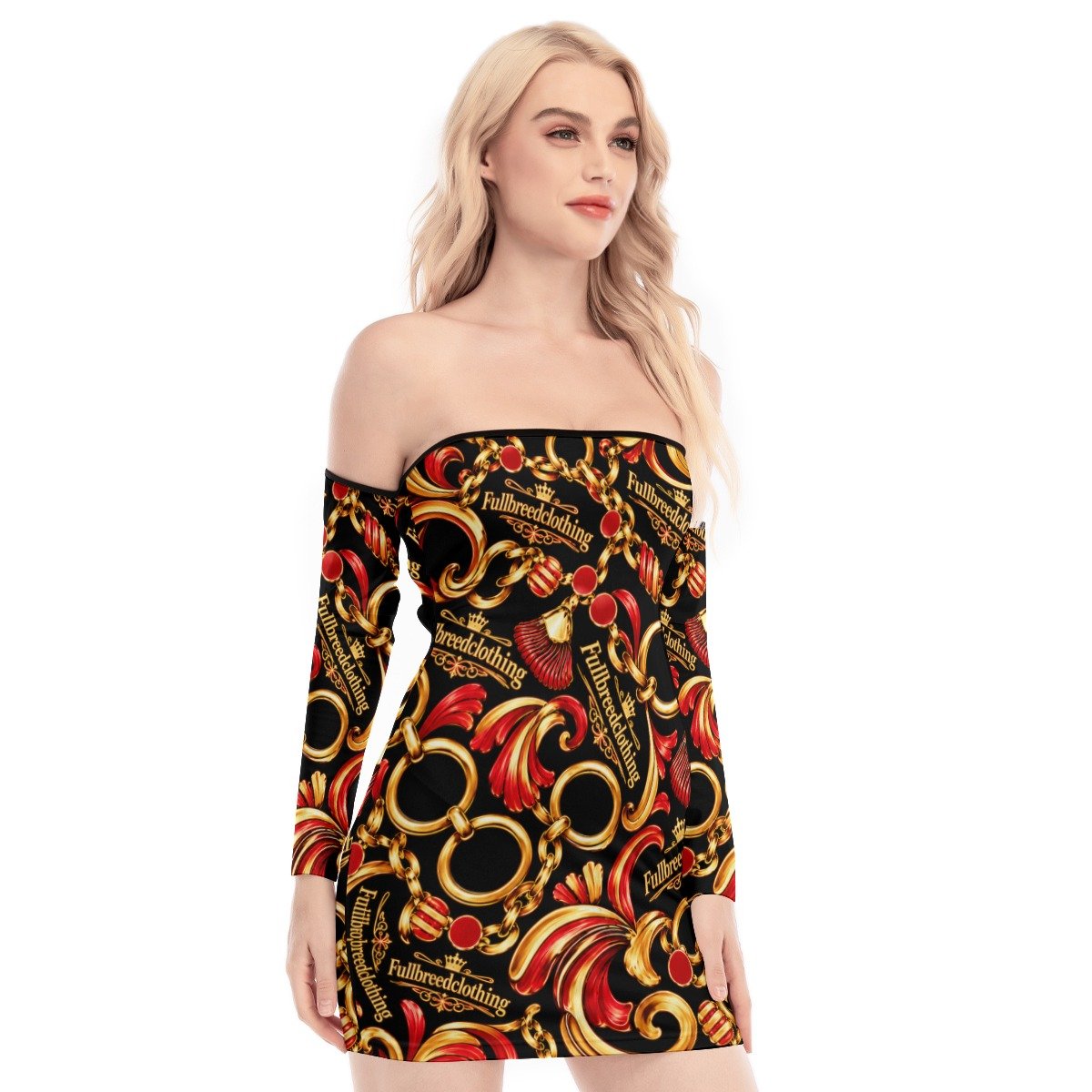 FullbreedCustom Women's Off-shoulder Back Lace-up Dress - Image 2