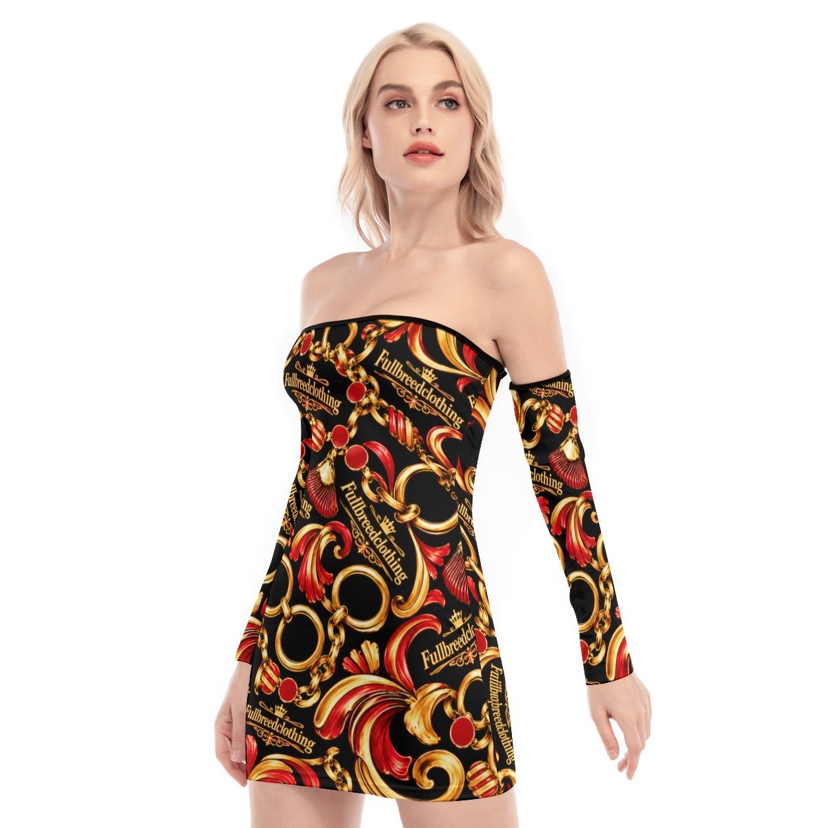 FullbreedCustom Women's Off-shoulder Back Lace-up Dress - Image 3