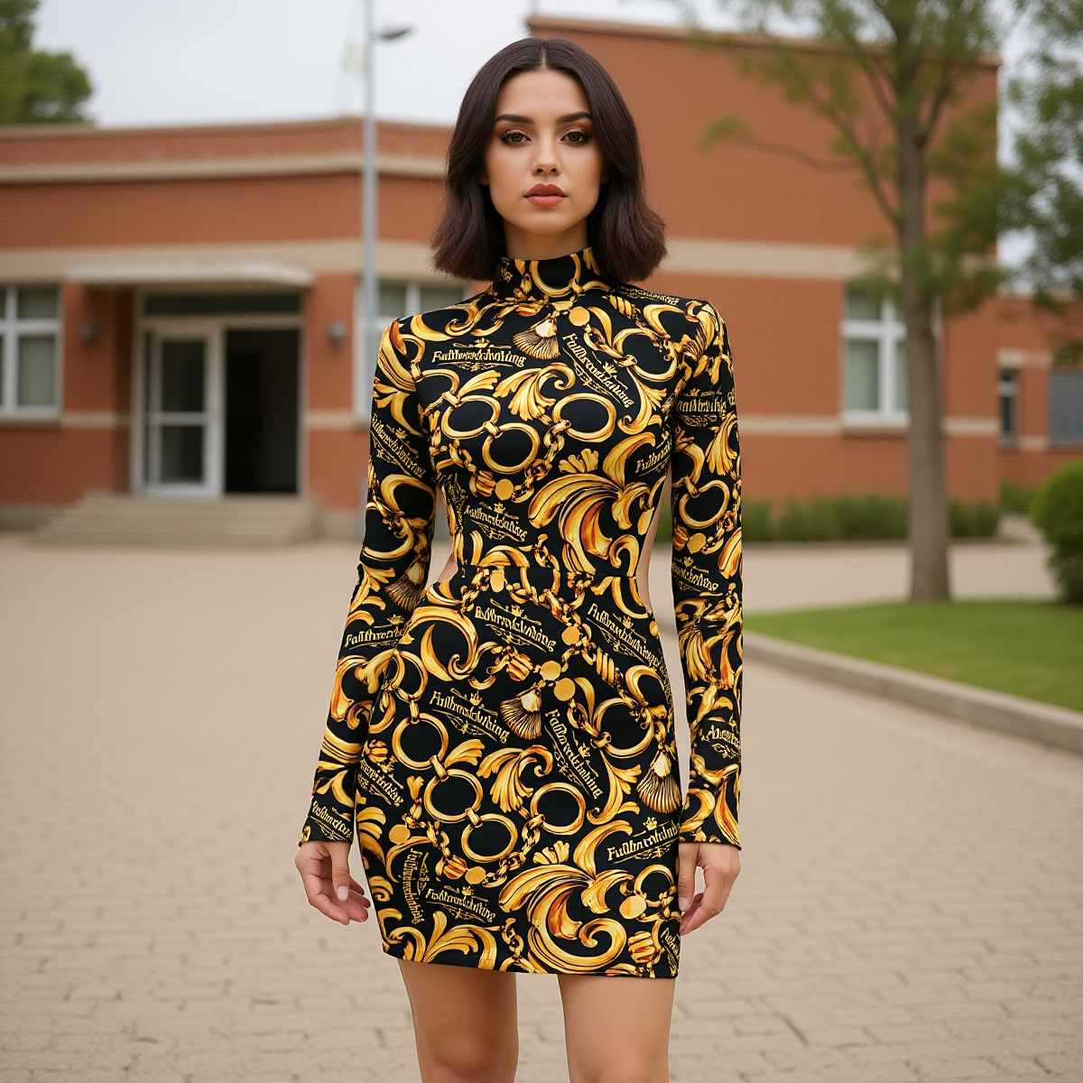 FullbreedCustom Women's Waist Hollow Hip Dress