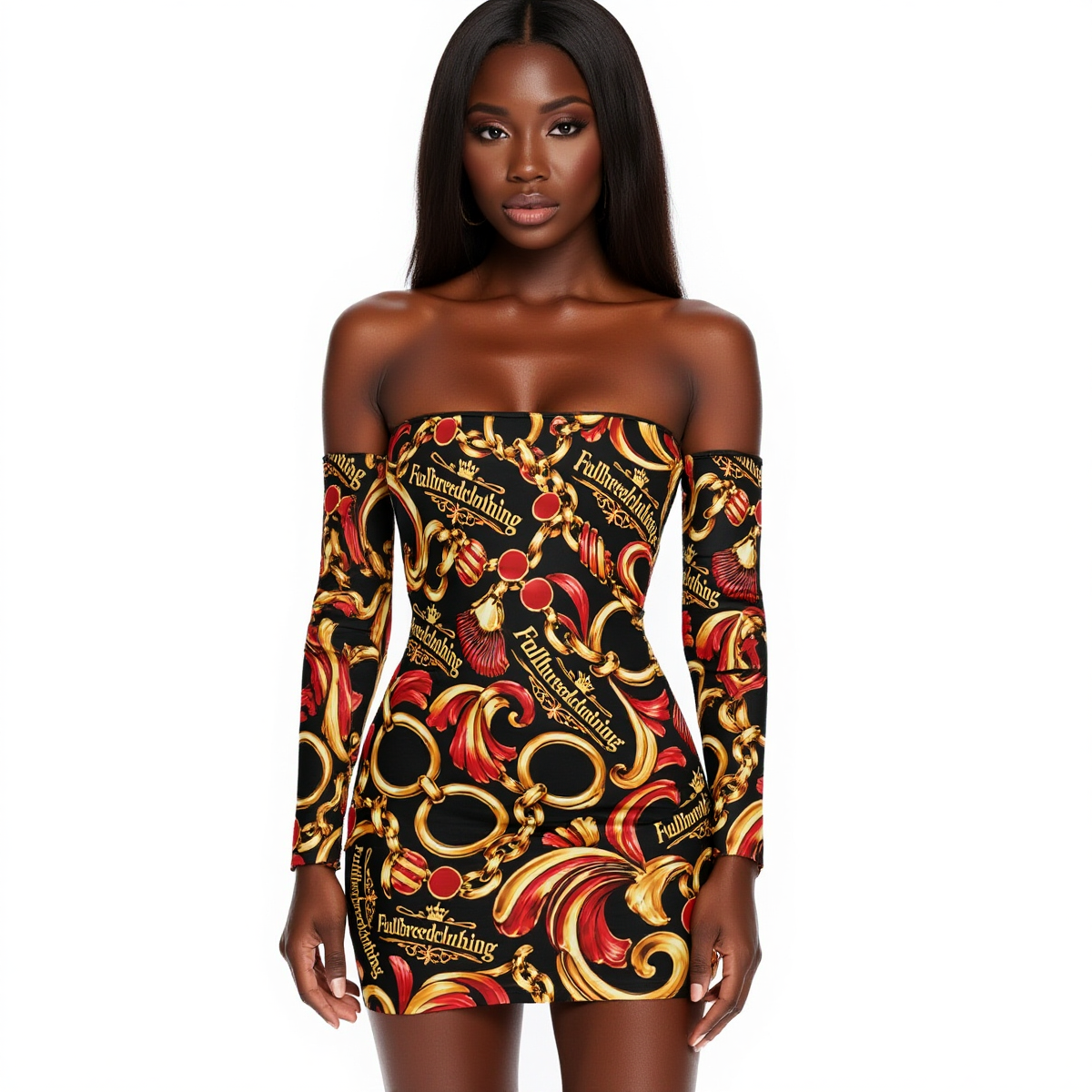 FullbreedCustom Women's Off-shoulder Back Lace-up Dress - Image 5