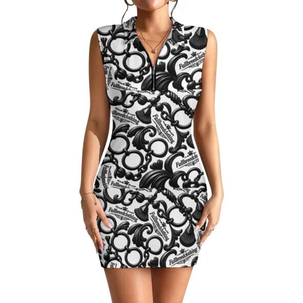FullbreedCustom Women's Short Sleeve Dress with Short Zipper