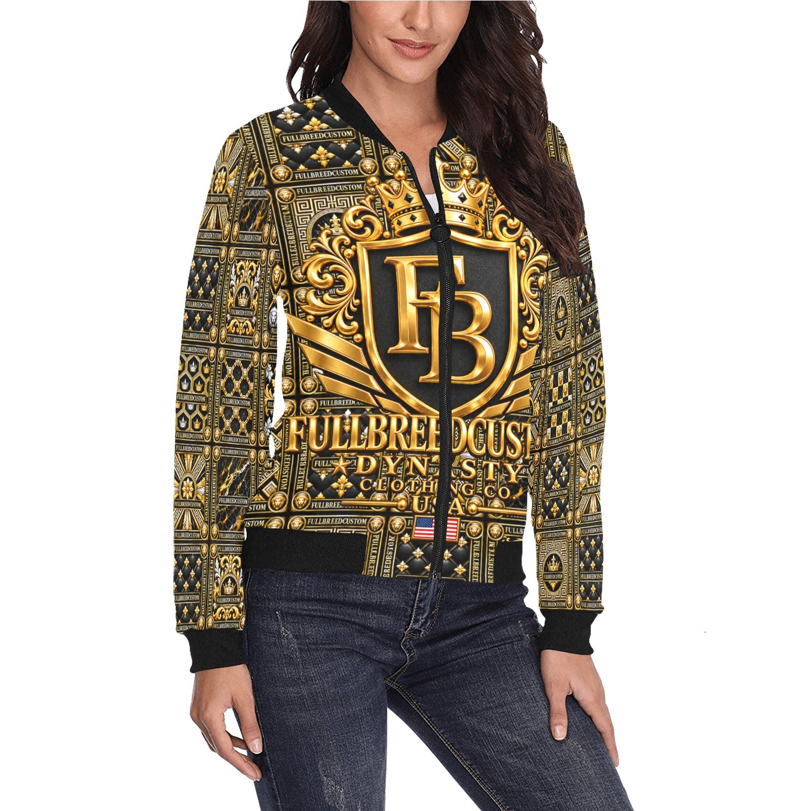 FullbreedCustom Women's All Over Print Bomber Jacket(Model H36)